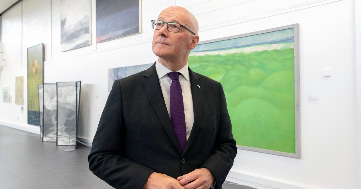 First Minister John Swinney at the University of Stirling Art Collection