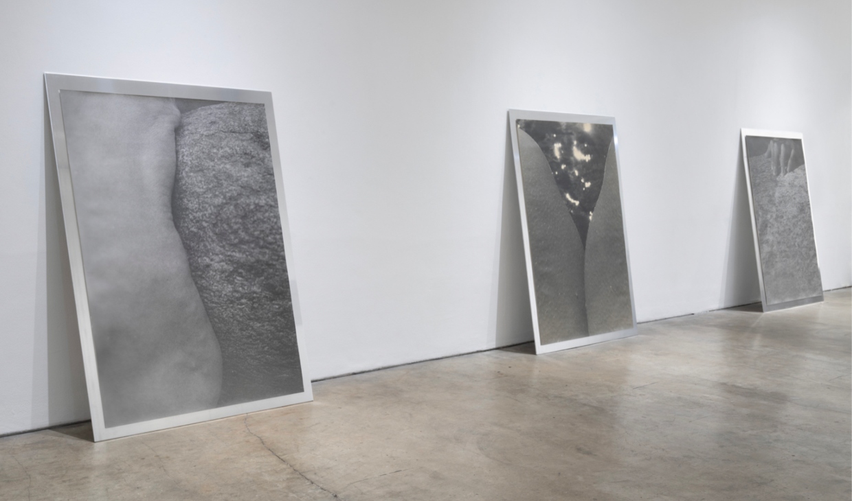 three paintings against a wall