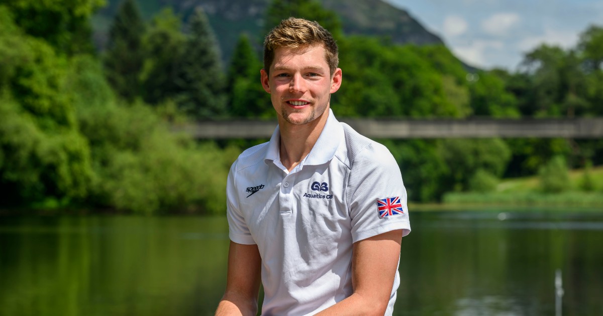 Duncan Scott posed in front of Loch.