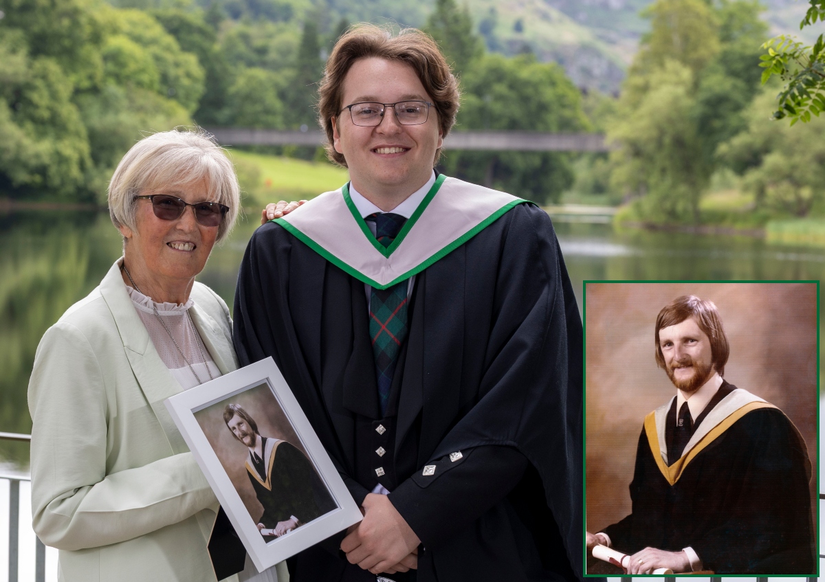 Cameron and Jean Gunn, with image of Ralph.