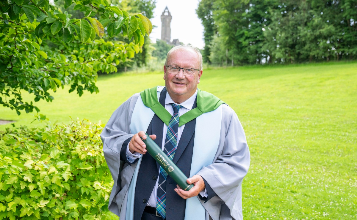 Paul Bush OBE celebrates his Honorary Doctorate.