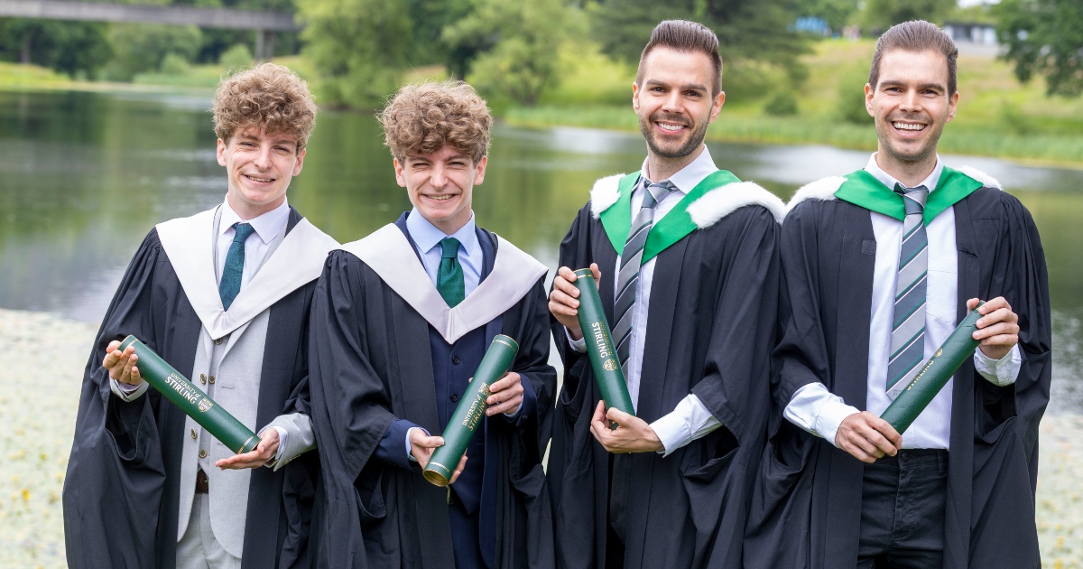 Two sets of twins graduate at Stirling ceremony.