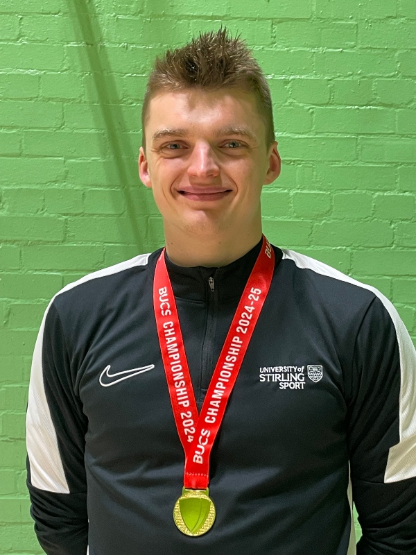 Tristen Bell is pictured with his gold medal.