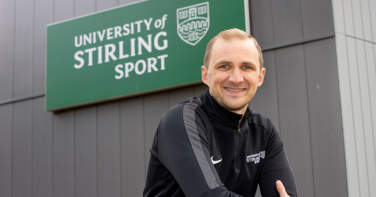 David Bond of the University of Stirling standing outside the sports centre