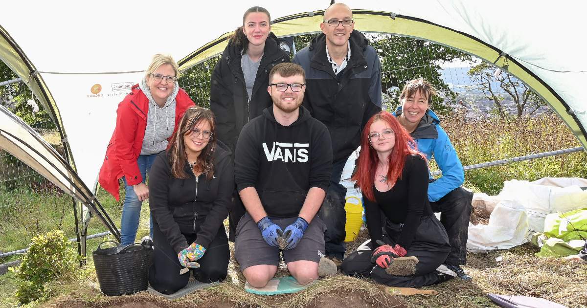 people outside at dig