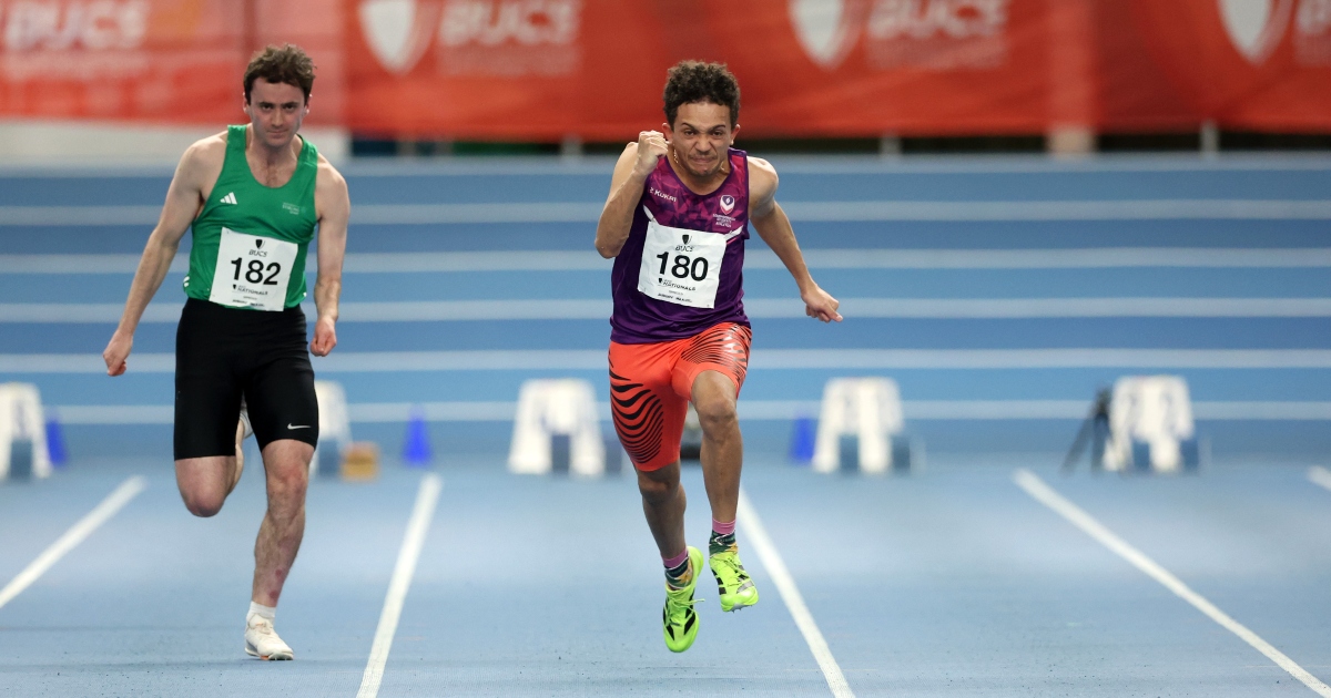 Cameron Thores racing in 60m Ambulant.